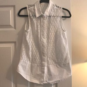 Equipment white lace crochet top